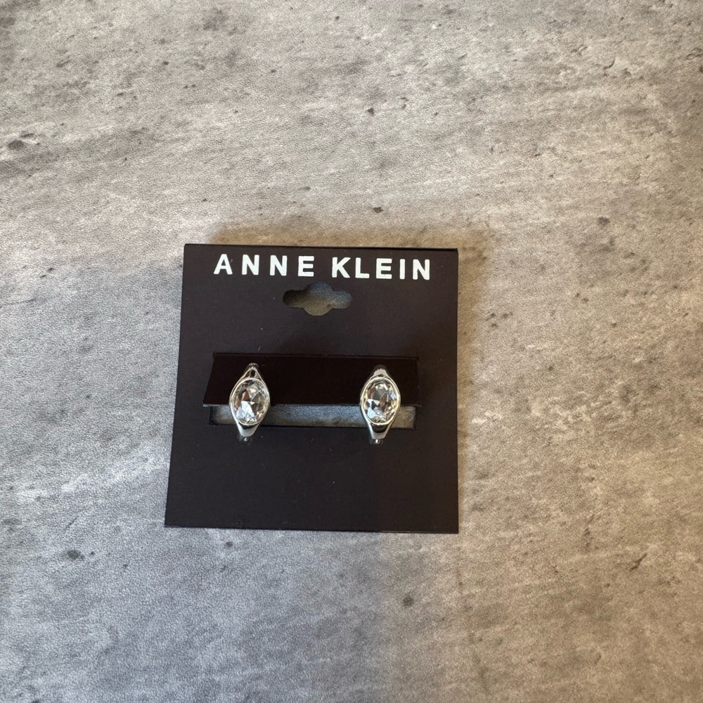 Anne Klein Silver Crystal Earrings